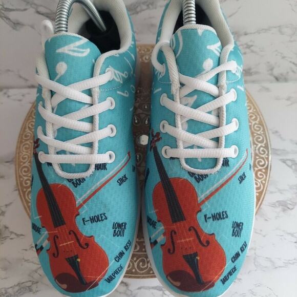 Groove Bags Womens Blue Sneaker w Violin Shoes Size US 7 W - Picture 2 of 8